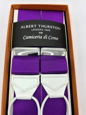 Purple braces with white Leather Ends (#1069)