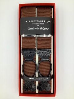 Albert Thurston Gold Nylon Brown Leather 35mm Braces