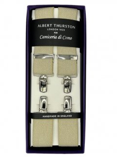 Cream Elastic Braces 35mm 4 clip (#1088)