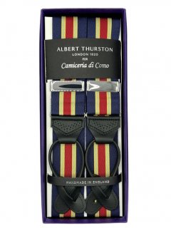 Classic Stripe Braces. Brogue leather ends (#1078)