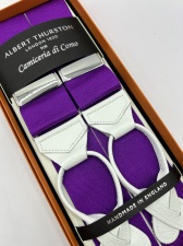 Purple braces with white Leather Ends (#1069)